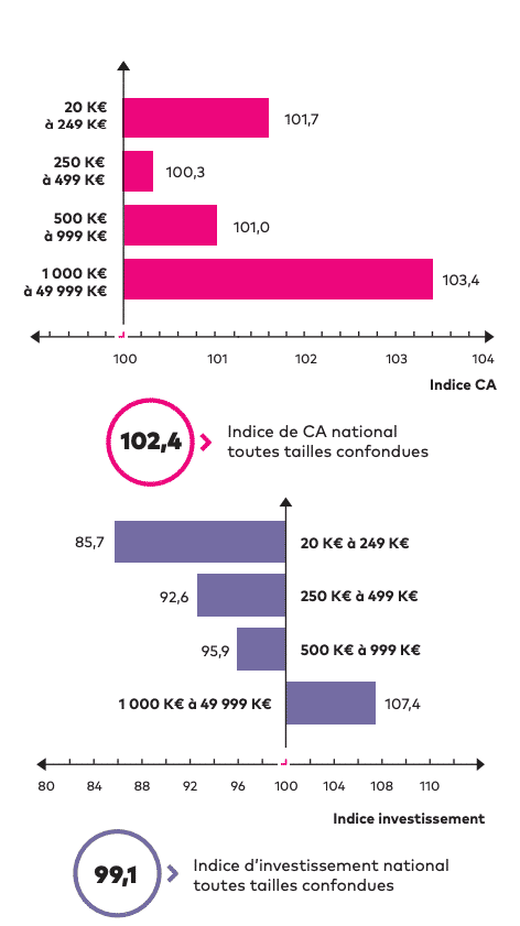 evolution des indices de CA - BBKM